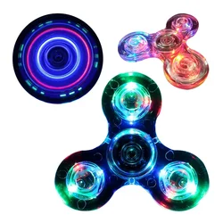 Crystal Luminous LED Fidget Spinner Decompression Luminescent Gyroscope Toys ADHD Relieve Anxiety Adult And Child Birthday Gifts