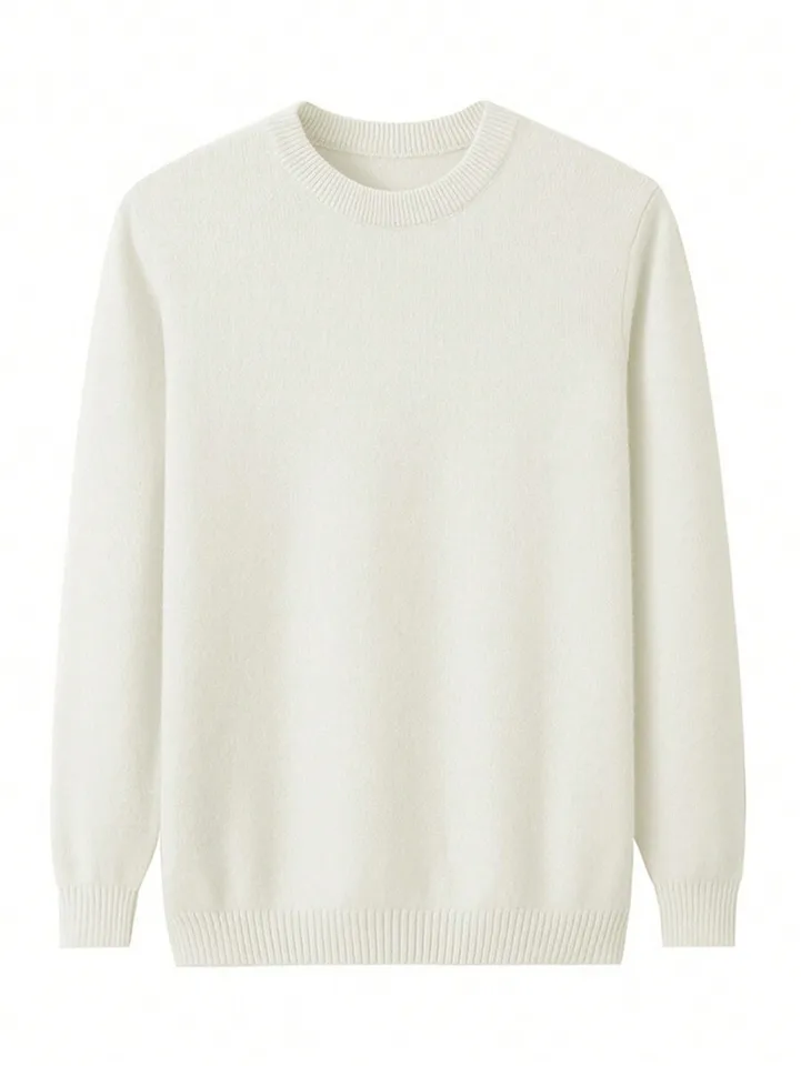 Mens Off White Crew Neck Oversized Sweater