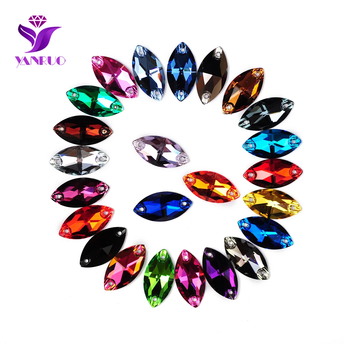 YANRUO 2058HF All Sizes Crystal AB HotFix Rhinestones Crystals