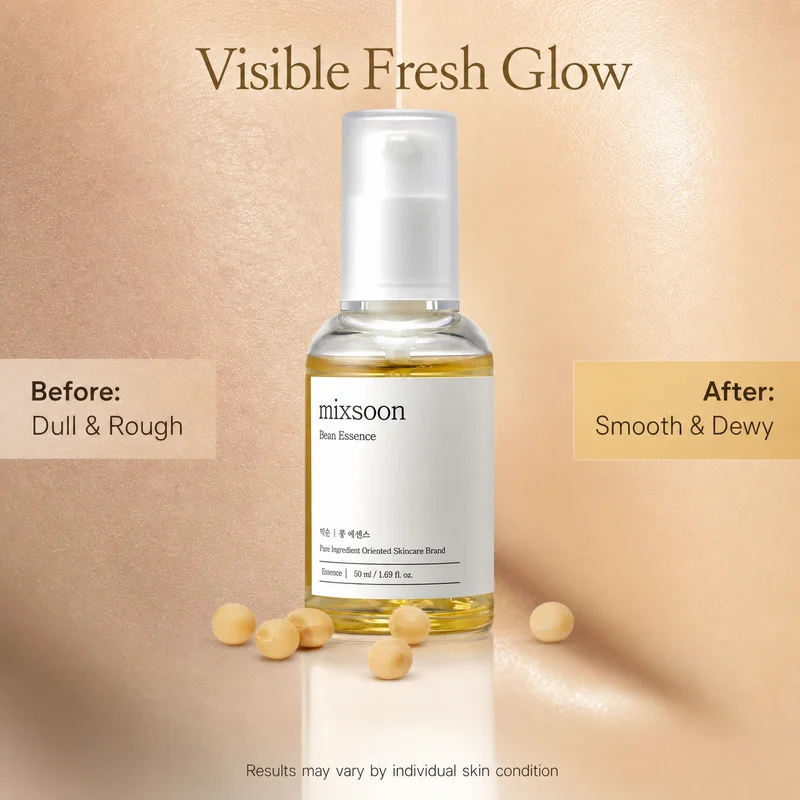 Korean Skin Care Mixsoon Bean Essence Hyaluronic Acid Exfoliating Facial Serum Hydrating, Moisturizing and Antioxidant Essence - immagine 3