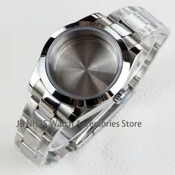 High-Quality Silver Watch Case with Sapphire Glass and Waterproof Stainless Steel (36mm/39mm) for 39mm (A steel strap)
