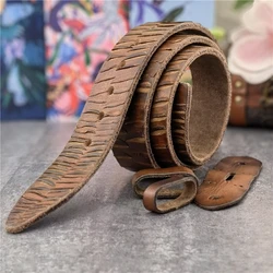 Luxury Vintage Leather Belt Top Thick Men's Belt Without Buckle Cinturon Mens Leather Belts Without Buckles Waist Belt Men SP20