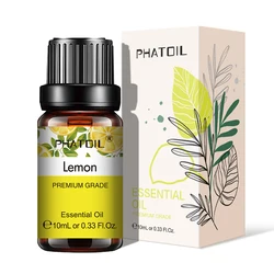 PHATOIL Aromatherapy Bliss: Essential Oil Collection - Lavender, Eucalyptus, Bergamot, Vanilla, Sandalwood, Tea Tree (10ml Each) - 10ml (Lemon)