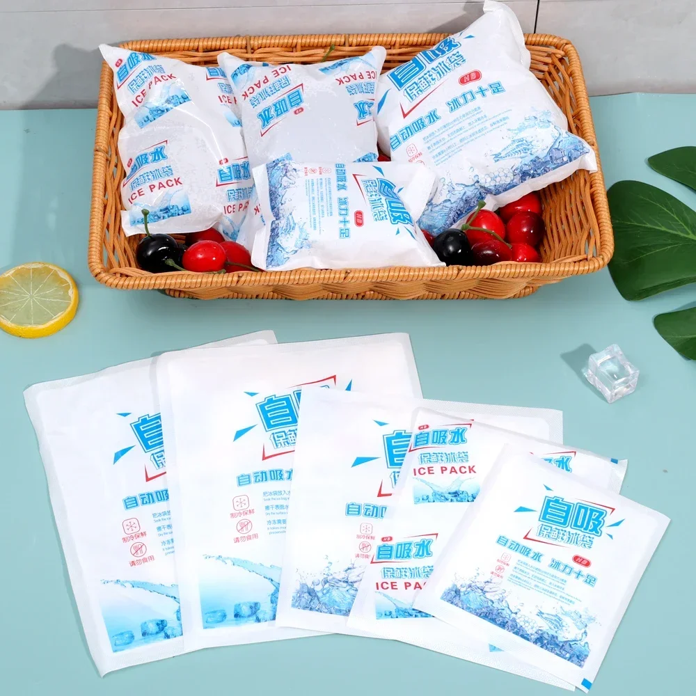 10-1PCS Reusable Ice Pack Non-woven Automatic Water Absorbent Cold Compress Bag Portable Waterproof Food Keep-fresh Packs