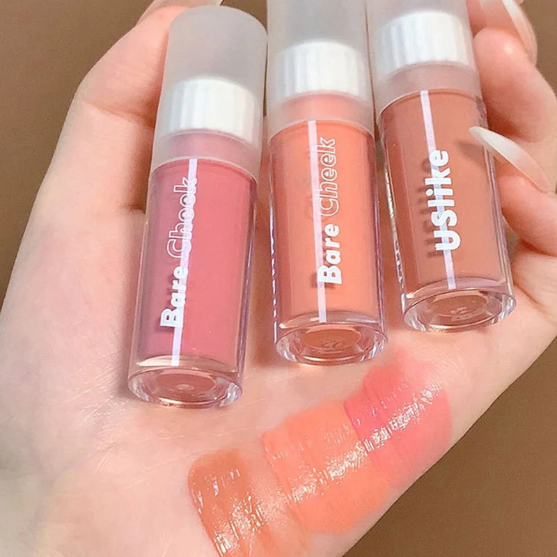 1 Pcs Liquid Blush Monochrome Liquid Blush Natural Pink Rouge Face Long 