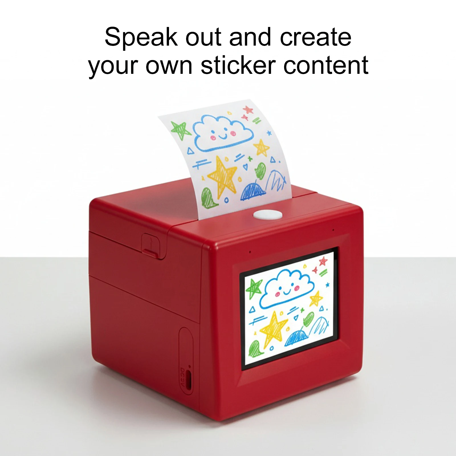 스마트 AI 음성 스티커 프린터 박스(디스플레이 포함) 미니 감열 라벨 프린터(가정, 사무실, 학습 및 DIY 프로젝트용)