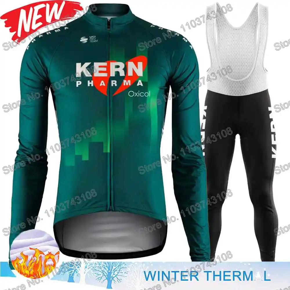 Kern Pharma Cycling Clothing Winter Cycling Jersey Men's Set Autumn Road Bike Shirt Suit MTB Women Bicycle Thermal Jacket