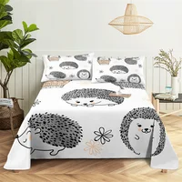 Cartoon Dinosaur，Animal 0.9/1.2/1.5/1.8/2.0m Digital Printing Polyester Bed Flat Sheet With Pillowcase Print Bedding Set 4