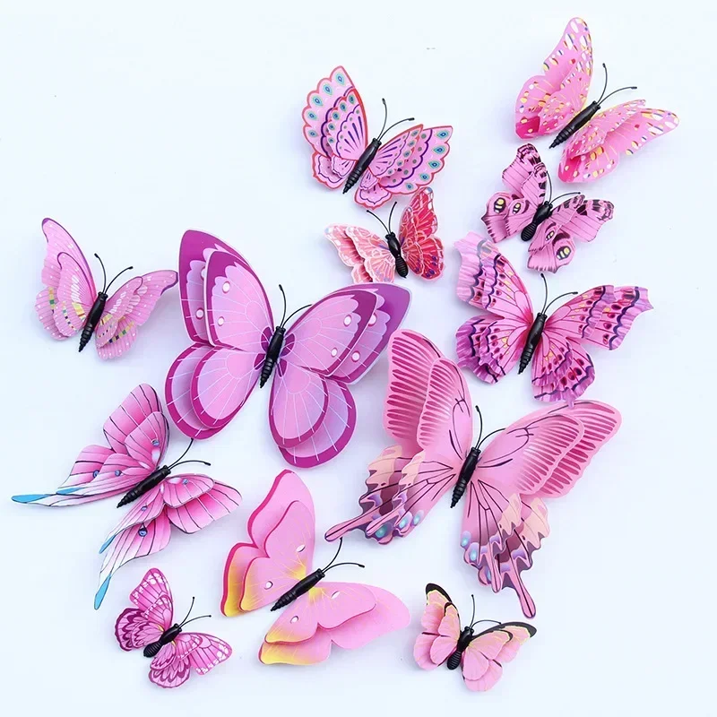 12pcs 3D Double Layer Butterfly Wall Stickers 1