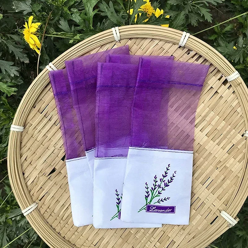Deodorant Sachet Bags Fragrance Bags 5/10/20pcs Lavender Sachet Bag Empty Pouches Dry Flower Aroma Floral Printing