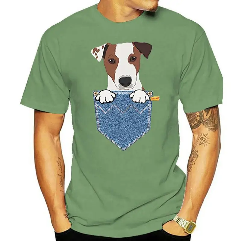 New Summer Style T-Shirt Jack Russell Terrier Pocket Dog T-Shirt Unica Uomo Donna Unisex Fit