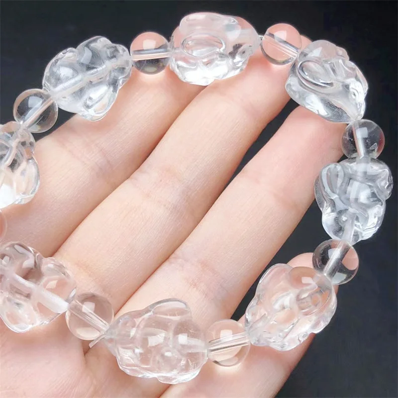 

Натуральный прозрачный кварцевый браслет в виде кролика, цепочка с подвесками из ниток для женщин и мужчин, изысканная бижутерия, подарок, исцеляющий кристалл, энергетический подарок, 1 шт.