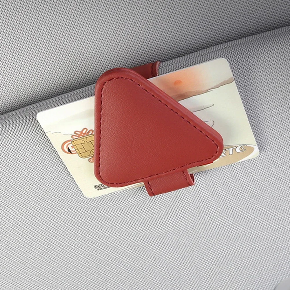 AUCELI Porta occhiali da sole per auto parasole universale, in pelle