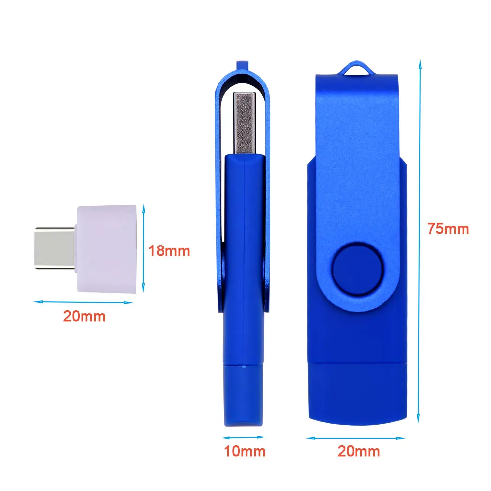 USB Flash Drive OTG Pen Drive 64 GB 32 GB 16 8 4GB External Storage Frosted Double Application Micro USB Stick