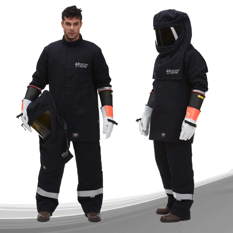 

43 cal Arc Flash Suit NFPA 70E HRC4 Electrical Protection clothing Arc rated suit