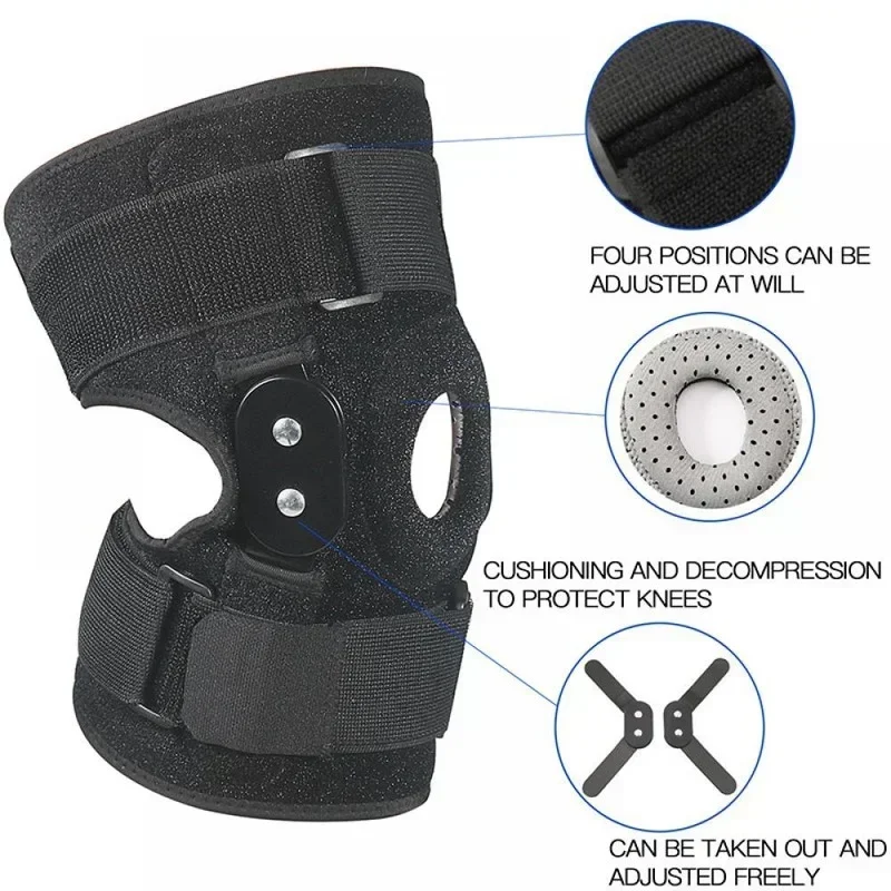 

Hinged Knee Brace Adjustable Knee Support with Side Stabilizers of Locking Dials for Knee Pain Arthritis Meniscus Tear