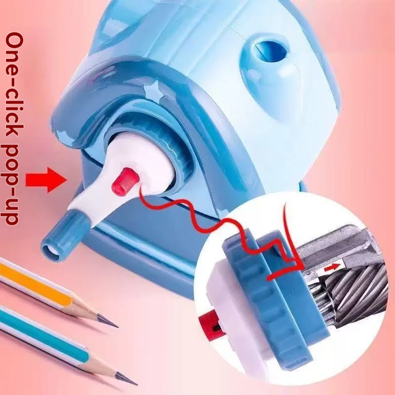 연필 깎이 자동 리드 공급 펜 터닝 머신 초등학생을위한 핸드 크랭크 연필 깎이 Learnin