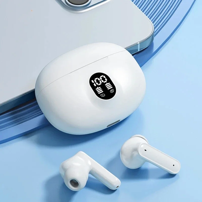 سماعات رأس لاسلكية TWS مزودة بتقنية البلوتوث 5.3 ENC وشاشة عرض LED وسماعة رأس رياضية مزودة بميكروفون للهواتف الذكية 3