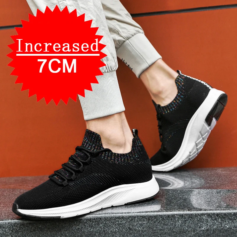 Man Mesh Sports Breathable Casual Shoes Invisible Inner Height-increasing Shoes Shoes Soft-soled Running Shoes Increasing Shoes 3