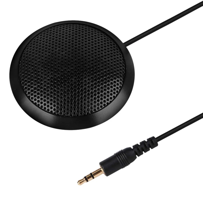 Top Deals 2X 컨퍼런스 마이크 3.5Mm 무지 향성 콘덴서 스테레오 마이크 표면 장착