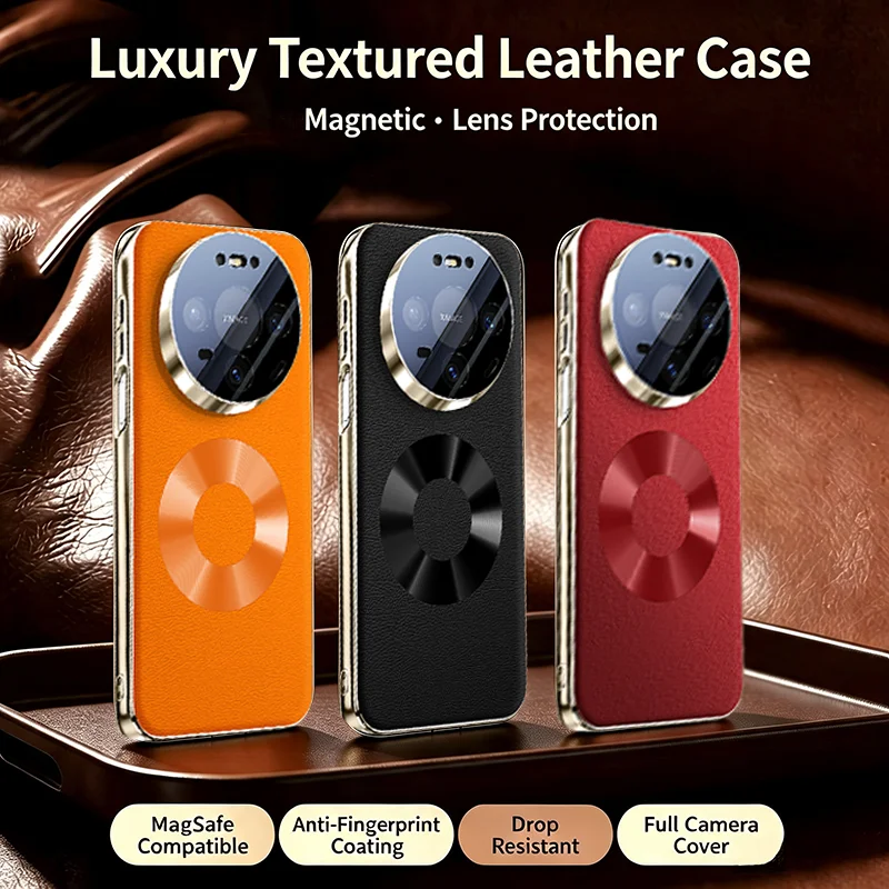 Luxury PU Leather Magnetic Case with Full Protection and Shockproof Lens Guard
