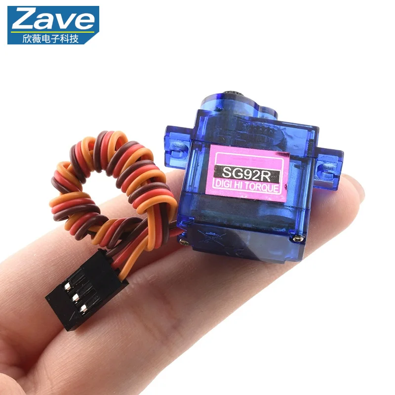 Servo RC 180° ou 360° 2.5kg pour drone, câble et connecteur à trois fils clairement identifiables.