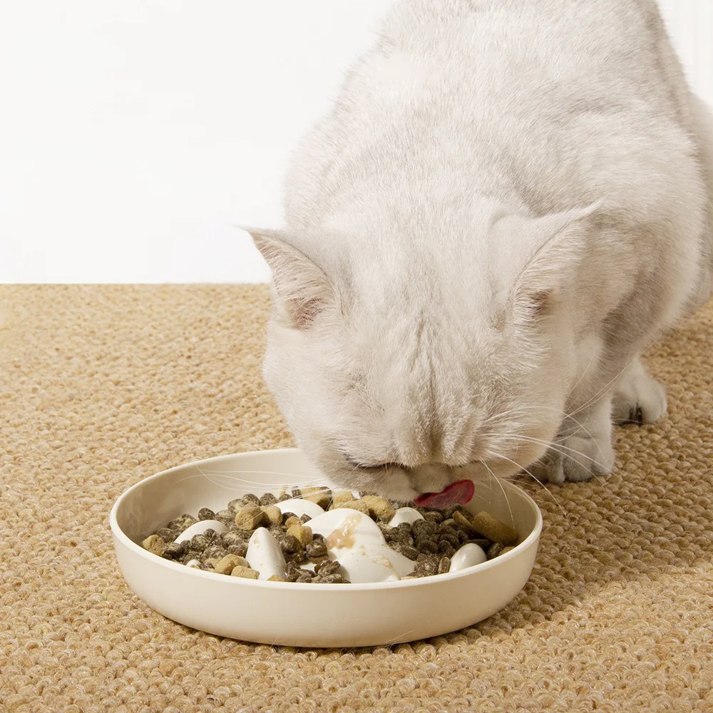 

Миска для медленного кормления для кошек и маленьких собак, дизайнерский бассейн для рыб, медленная миска для домашних животных, забавная Интерактивная головоломка для кошек, здоровое питание