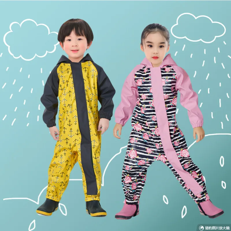 

Children's raincoat one-piece protection boys children girls kindergarten baby poncho primary school students rain pants body wa