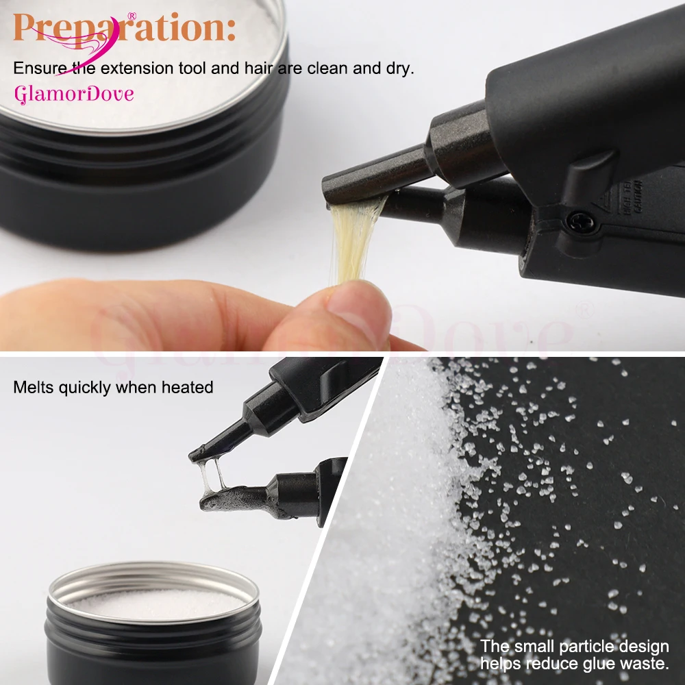 Keratin Bonding Glue Powder for I/V/U Tip Hair Extensions