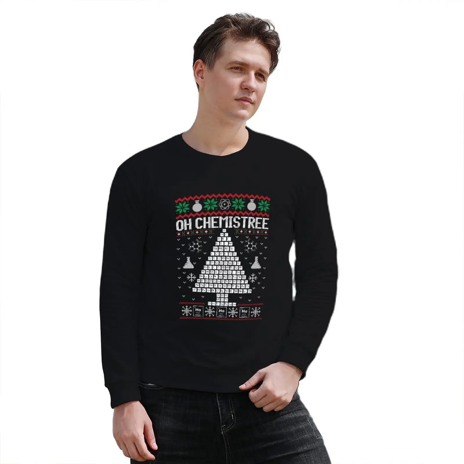New CHEMISTREE Sweatshirt fashion men aesthetic clothing korean autumn clothes oversize sweatshirts