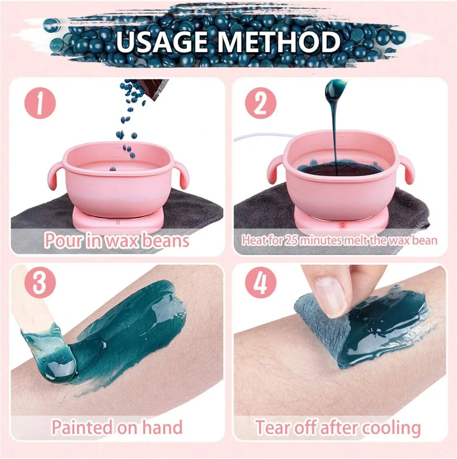 Multi-Purpose Hair Removal Wax Warmer Fast Heating Hot Wax Warmer Portable Electric Hot Heater Machine for Hair Removal