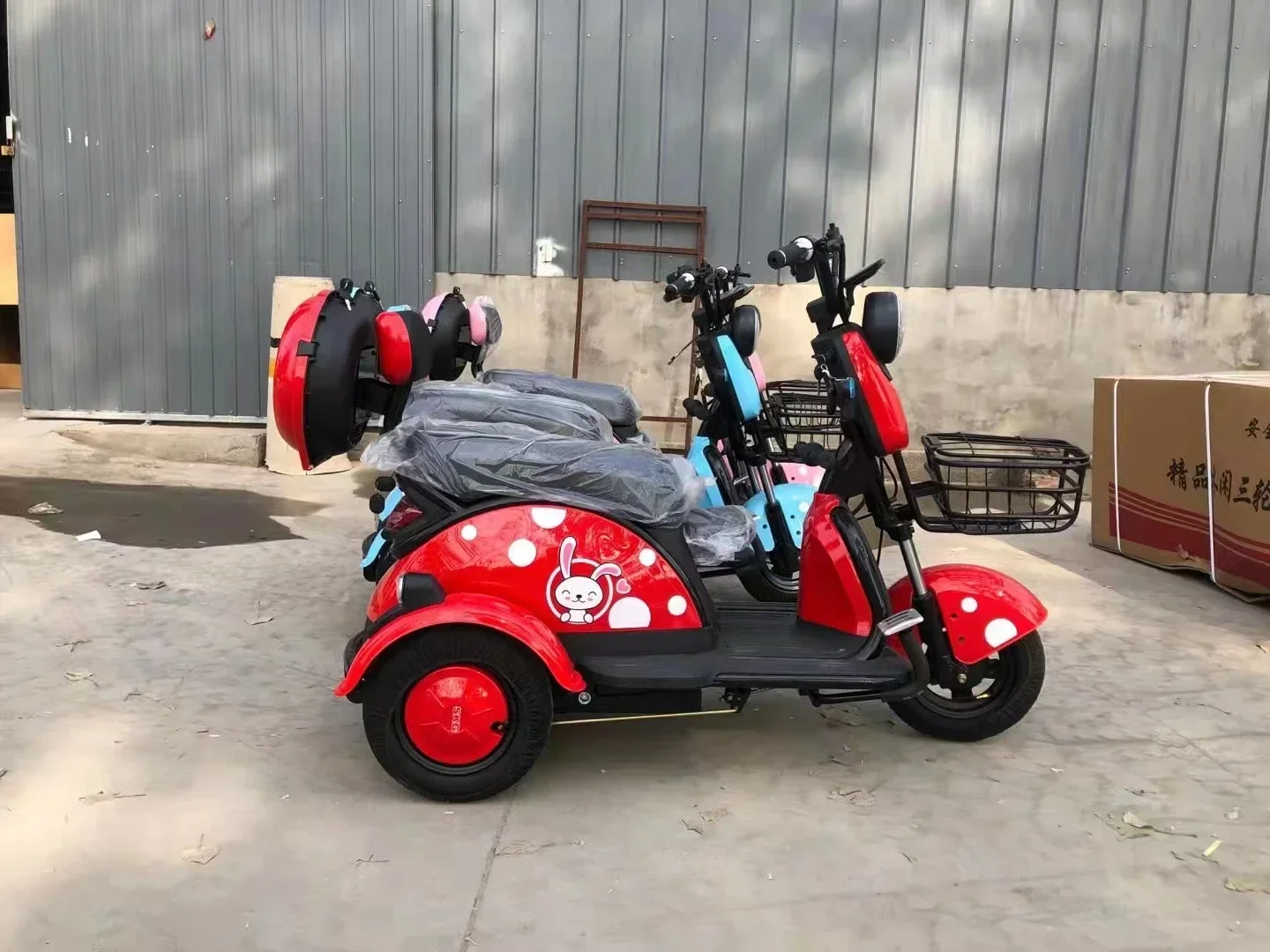 Mobility Electric 3 Wheel Red Disable Motorized Folding Tricycle