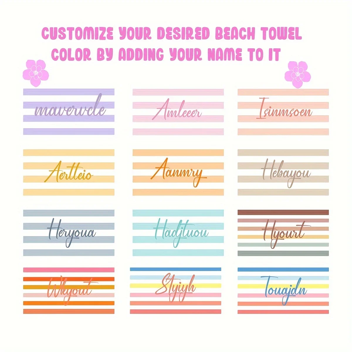 Customized Beach Towel Striped Pattern Personalized Beach Blanket  Quick-drying Swimming Towel For Beach Swimming Outdoor