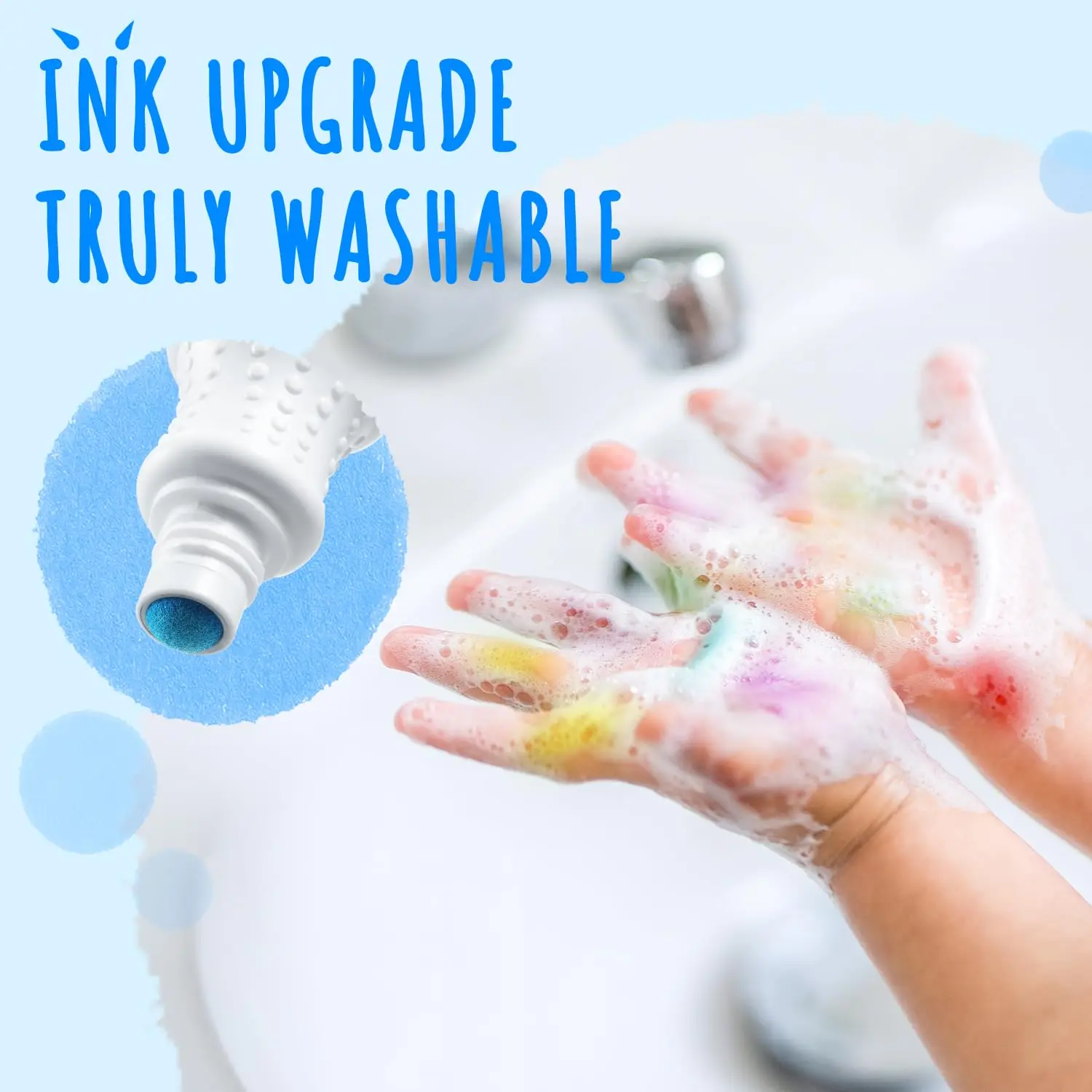 Ohuhu Washable Large Dot Makers Bingo Pen Mini Graffiti Flowing Pen Washable Paint Signature Pen Watercolor Pen Painting Tools 6