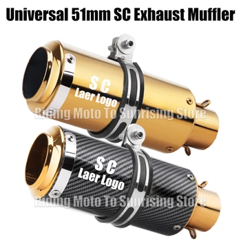 ท่อไอเสียรถจักรยานยนต์สากล51มม. สีทอง SC สำหรับโครงการ GP-ผ่านการแข่งอุปกรณ์ไอเสีย 1