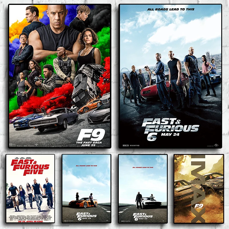 Film Classici Fast Furious Series Paul Walker Pittura Carta Da Parati Poster Stampe Wall Art Picture For Living Room Home Decor