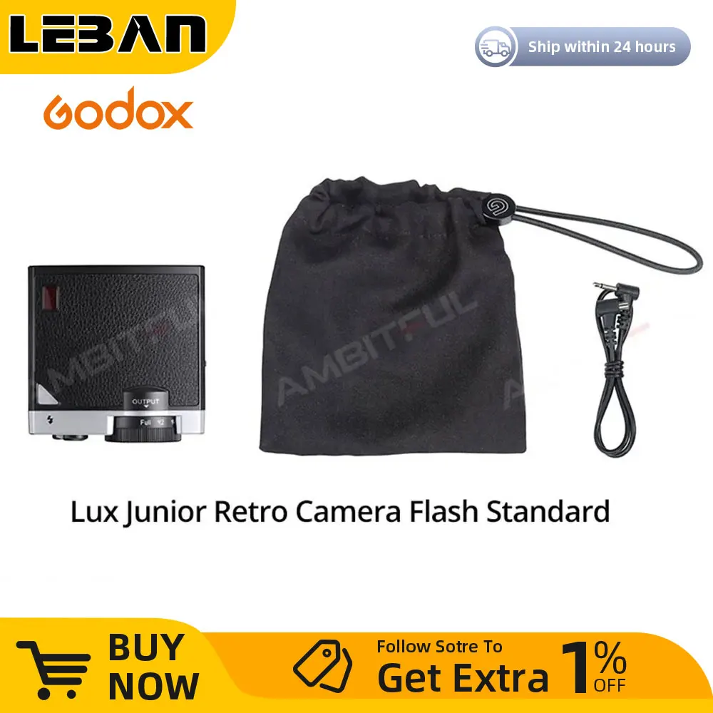 Godox Lux Junior Camera Flash GN12 6000K&plusmn;200K 7 Levels Flash Speedlite Trigger on camera flash camera flash For Canon Nikon Fujifilm Olympus Sony Camera