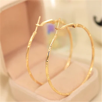 Large Statement Round Hoop Earrings for Elegant Women Trendy 2025 Vintage Minimalist Gold Silver Big Loop Circle Jewelry