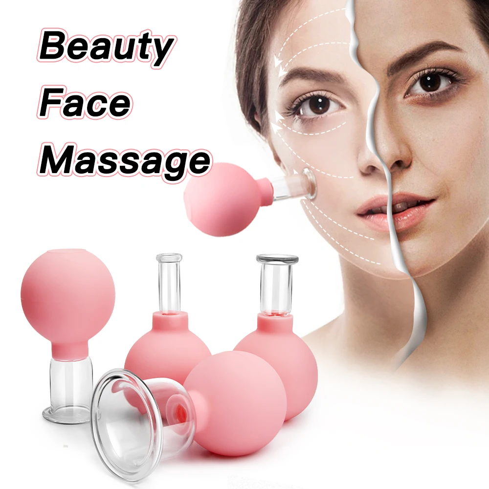 Face Massage Rubber Vacuum Cupping Cups Facial Massager Skin Lifting Anti-Wrinkle Cupping Therapy Medical Massage Tools Vacuum Cupping Sets