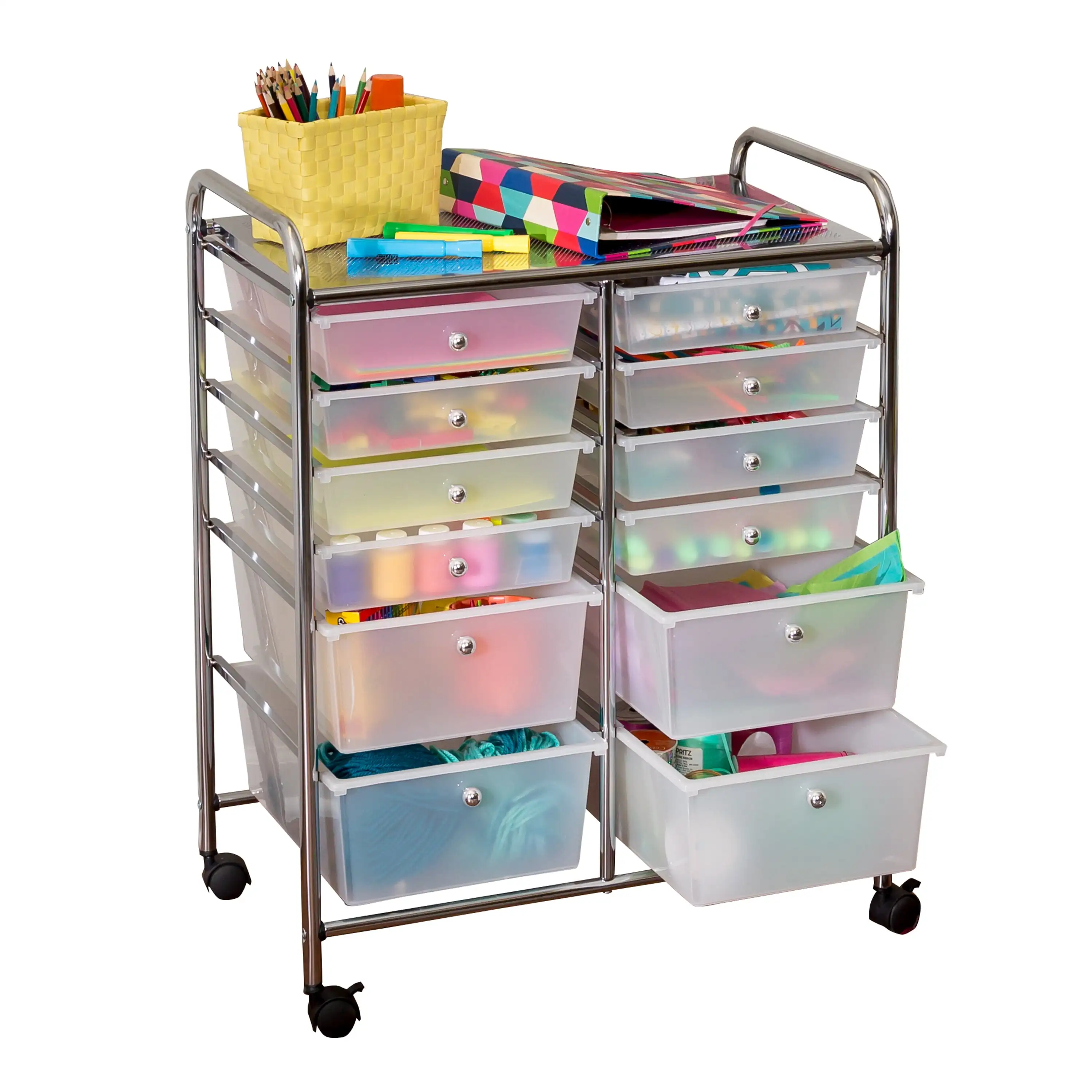 

Rolling Craft Storage Or Office Cart, Chrome