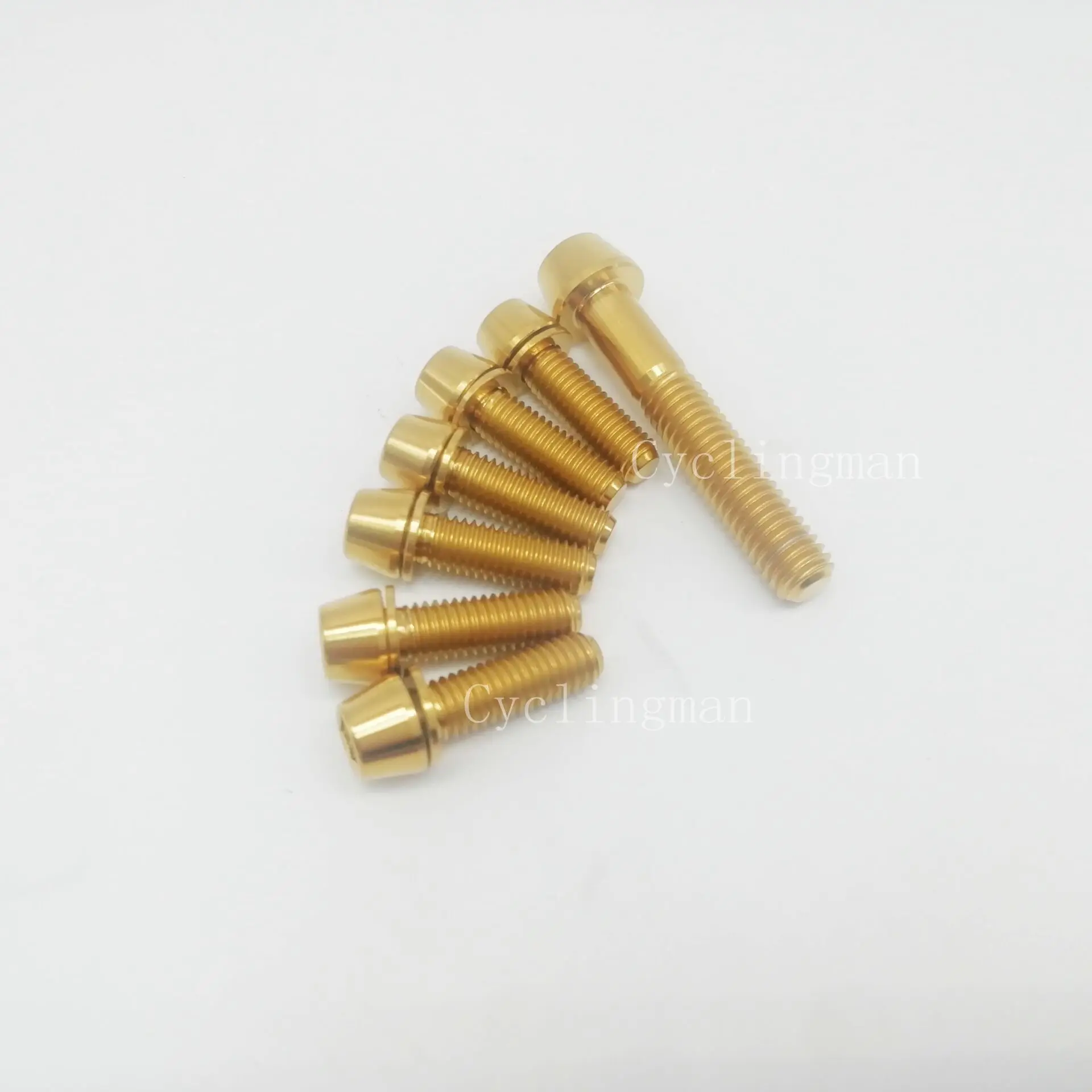 1pcs m6x35mm titanio ti taper cabeca bicicleta 03