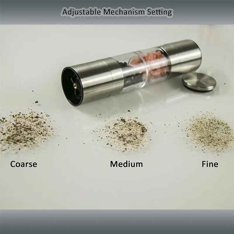 Manual Pepper Mill Grinder, Ceramic Grinding Core, Salt and Pepper Grinding, 2 in 1 Stainless Steel, Seasoning Grinder Tools