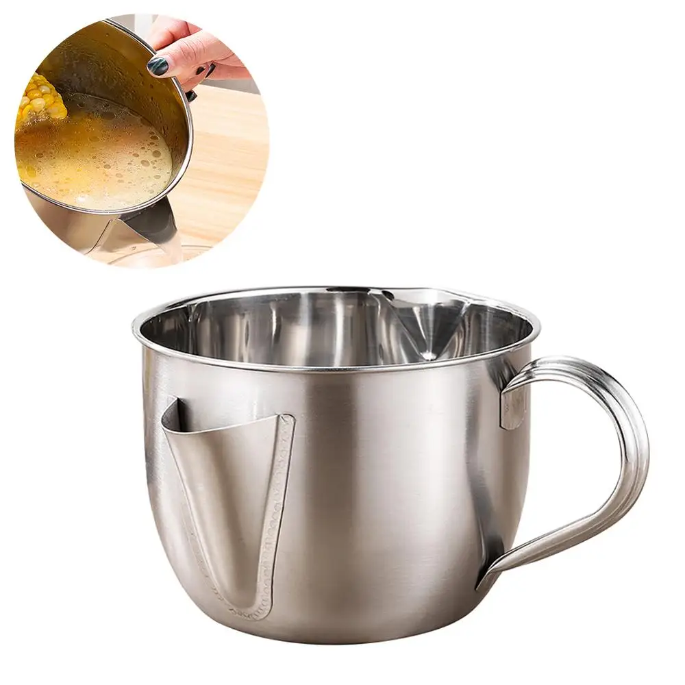 1000ML Multi-use Stainless Steel Gravy Oil Soup Fat Separator Grease Oiler Filter Strainer Bowl Home Kitchen Cooking Tools images - 6