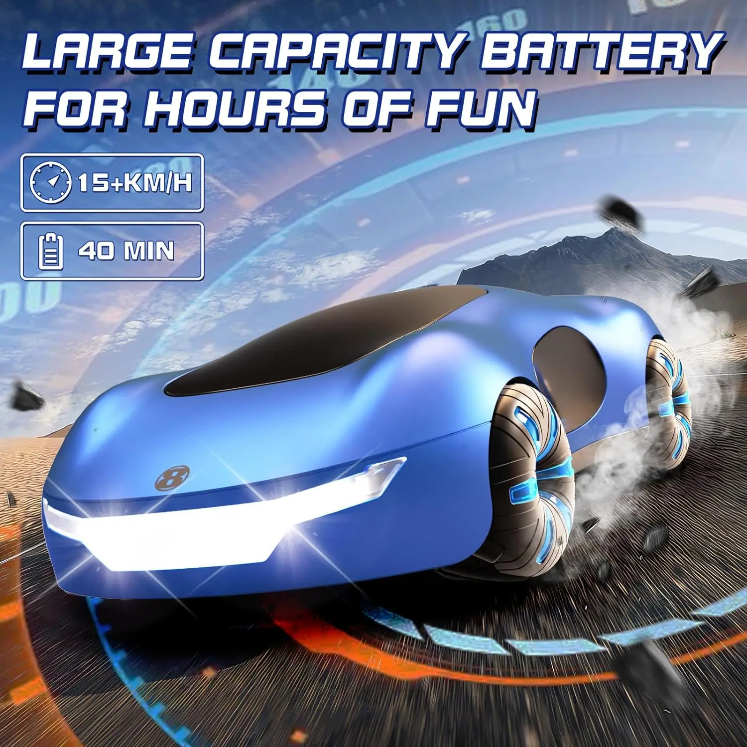 Cool stunt remote-controlled sports car with sound waves, music dual sensing, gesture sensing, remote-controlled toy cars, toys 2