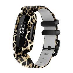 Silicone Wristband Bracelet Replacement for fitbit inspire2 (Leopard)