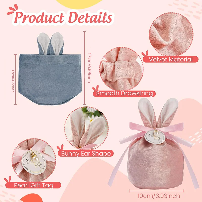 Easter Bunny Ears Gift Bags Easter Bunny Bags Sugar Boxes Wedding Valentine's Day Candy Boxes Cute Easter Decoration Bags