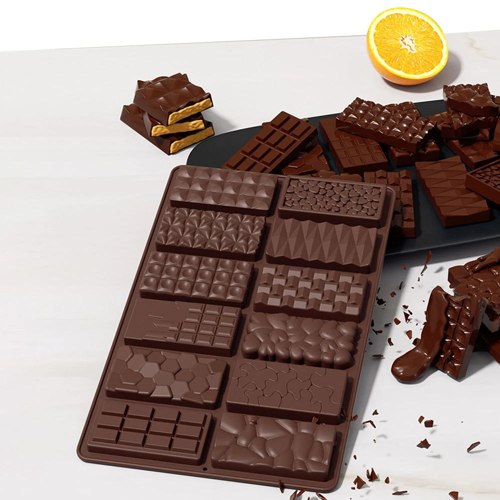 12 Hole Silicone Biscuit Baking Mould DIY Cake Baking Mould Non-Stick Chocolate Biscuit Household Tools