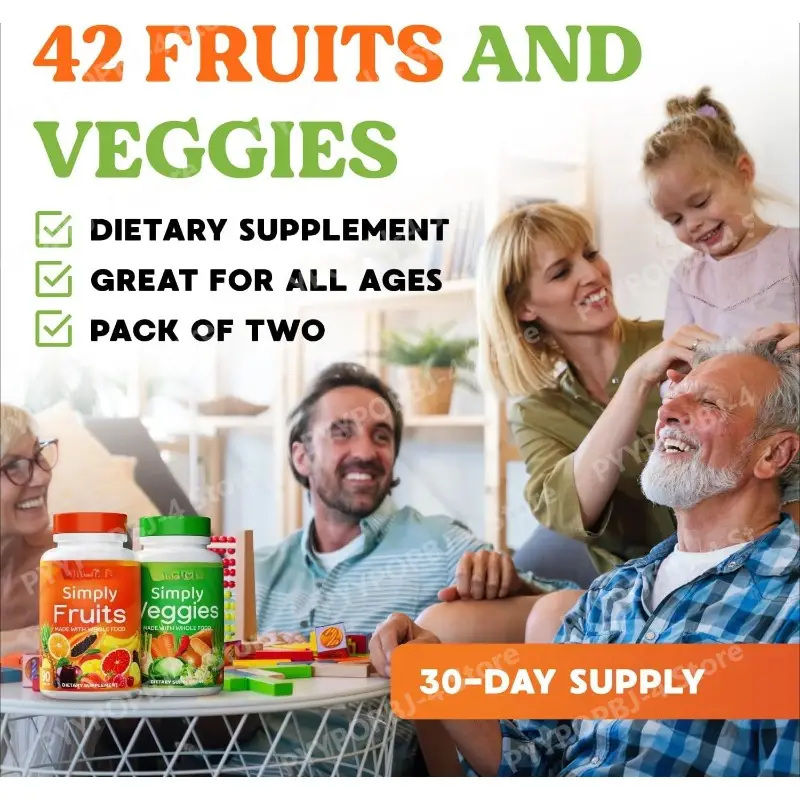 Fruit and Vegetable Capsules Packed with Over 40 Different Fruits Vegetables Made with Whole Food Superfoods High Beta Carotene - Image 6
