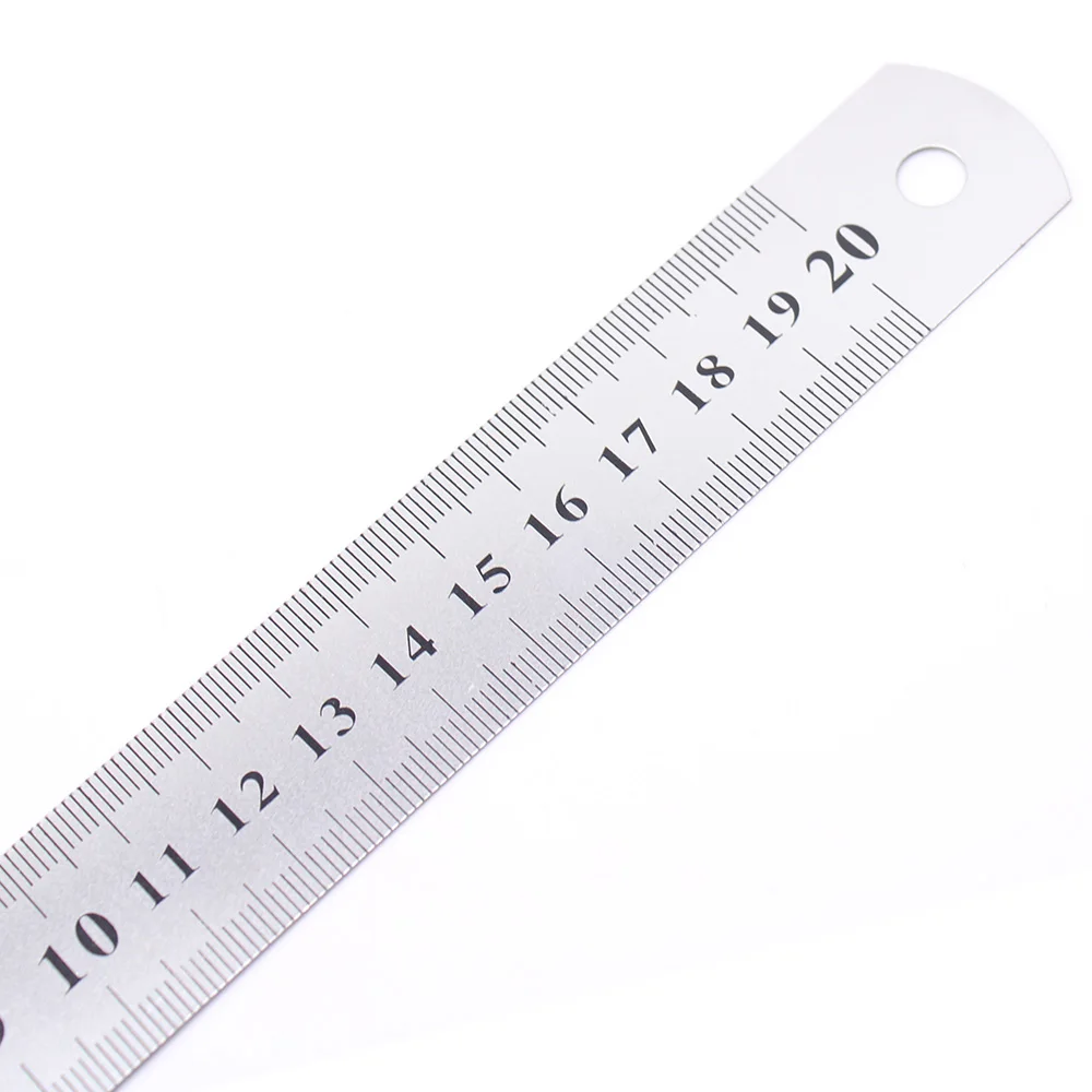 Stainless Steel Ruler Straight Ruler Metal Ruler 1PCS 20cm 8 Inch Straight Ruler Precision Stainless Steel Metal Ruler Double-sided Learning Office Stationery