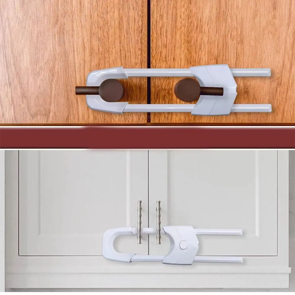 U Shape Children Home Protection ABS Plastic Safety Lock Baby Safety Adjustable Multi-function Baby Cabinet Locks cabinet lock,child lock,safety lock